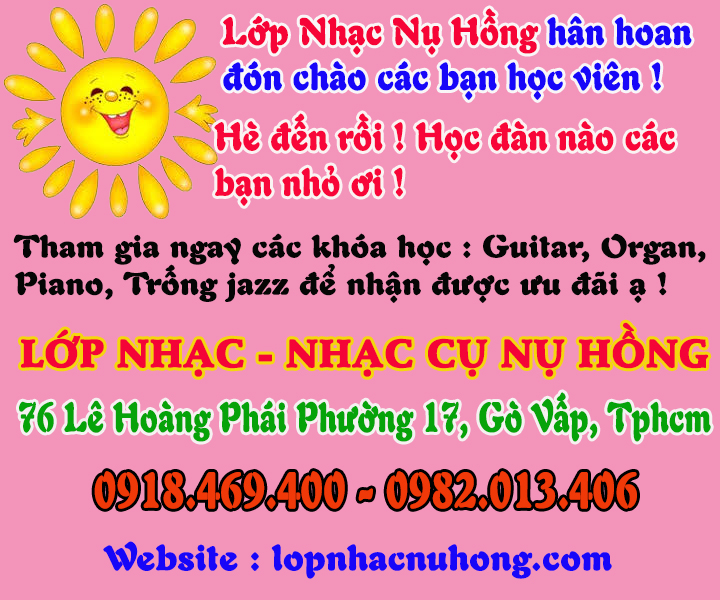 Lớp dạy đàn organ mùa hè 2025 tại gò vấp – Lớp Nhạc Nụ Hồng Tphcm