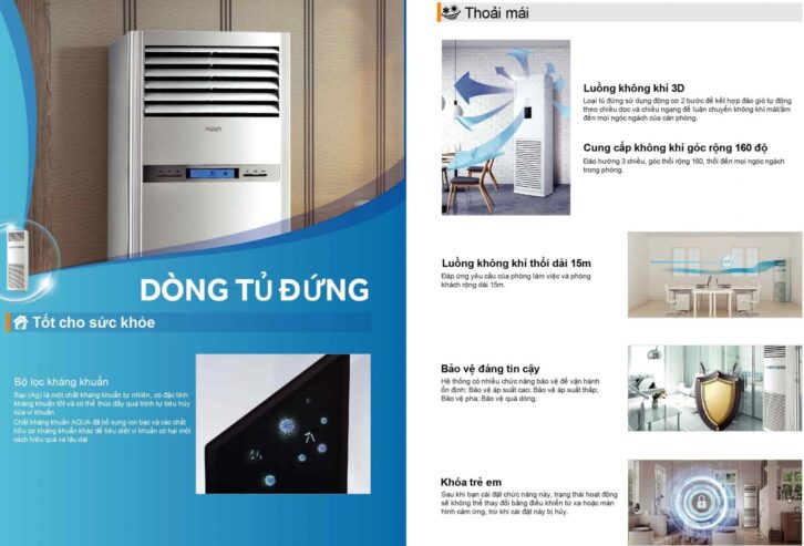 Thi công Máy lạnh tủ đứng Aqua 5.0HP chuyên nghiệp tại Quận 2