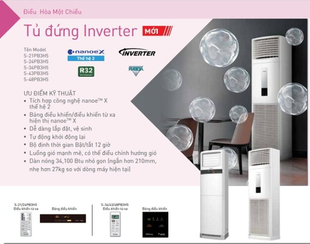 🌬️ Máy lạnh tủ đứng Panasonic inverter S-24PB3H5 – Công suất mạnh mẽ, công nghệ hiện đại!